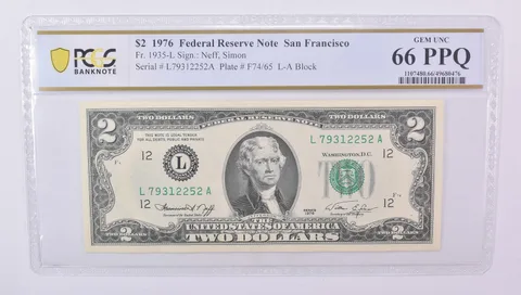 $2 1976 San Francisco CA FRN Fr#1935-L Gem Unc 66 PPQ PCGS