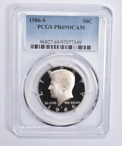1986-S Kennedy Half Dollar PR69 DCAM PCGS Blue Lbl