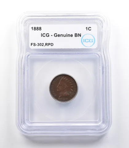 1888 Indian Head Cent Mint Error FS-302 RPD Genuine BN ICG *2307