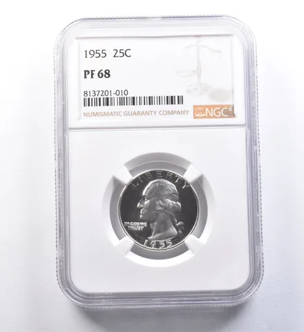 1955 Washington Quarter PF68 NGC Great Contrast - Looks Cam *6010