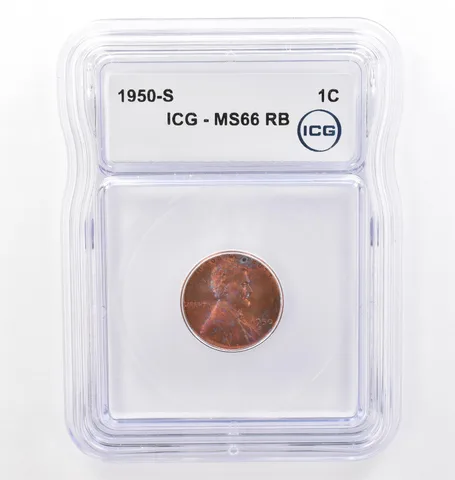 1950-S Lincoln Wheat Cent MS66 RB ICG Beautiful Tone *7690