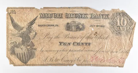 1862 10 Cents Mauch Chunk PA Bank Obsolete Note *8403