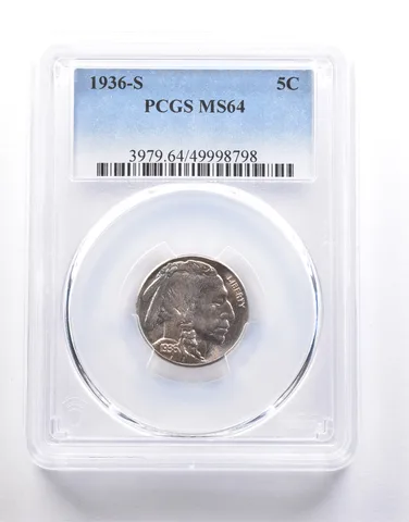 1936-S Indian Head Buffalo Nickel MS64 PCGS *6653