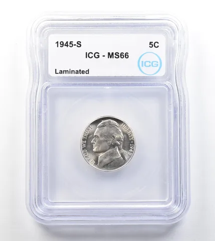 1945-S Jefferson Nickel Laminated MS66 ICG a1865