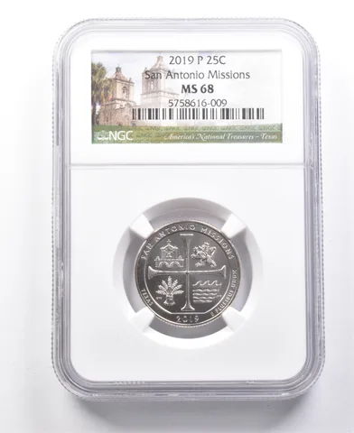 2019-P Washington Quarter San Antonio Missions MS68 NGC *7711