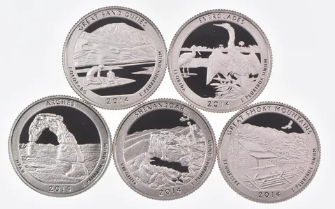 2014-S America The Beautiful Quarters (clad) From Proof Set (5 coins)