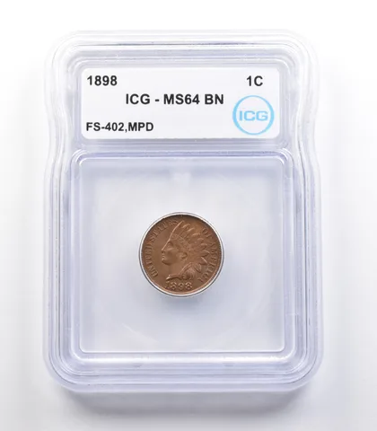 1898 Indian Head Cent Mint Error FS-402 MPD MS64 BN ICG *2279