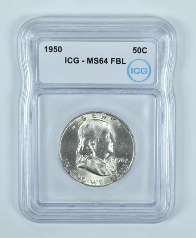 1950 Franklin Half Dollar MS64 FBL ICG