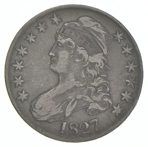 1827 Capped Bust Half Dollar Very LT OBV 114 a6064