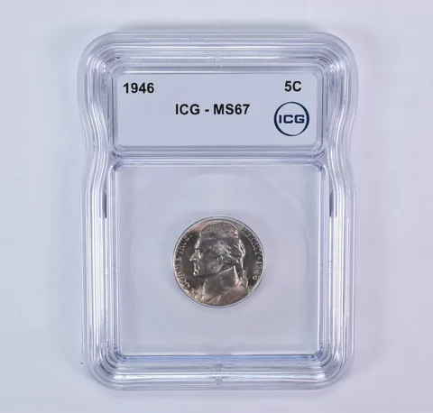 1946 Jefferson Nickel MS67 ICG