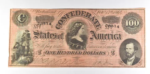 1864 $100 Confederate States Of America T-65 Large Note *8601