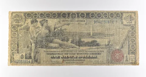 1896 C $1 Silver Certificate Red Seal Large Note Fr#225 *4592