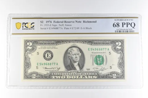 1976 $2 Richmond VA FRN Fr#1935-E Superb Gem Unc 68 PPQ PCGS *0652
