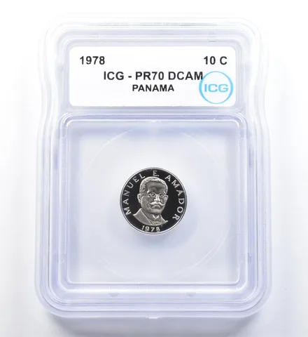 1978 Panama 10 Cents PR70 DCAM ICG a1154
