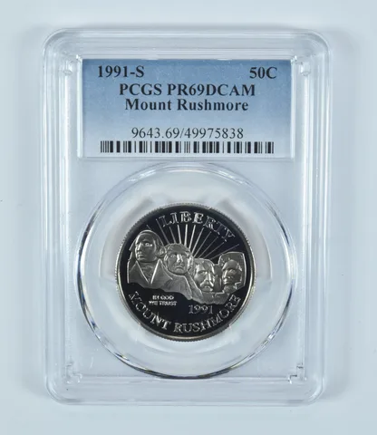 1991-S Mount Rushmore Commemorative Half Dollar PR69 DCAM PCGS Blue Label