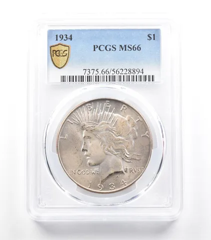 1934 Peace Silver Dollar MS66 PCGS PQ *5879