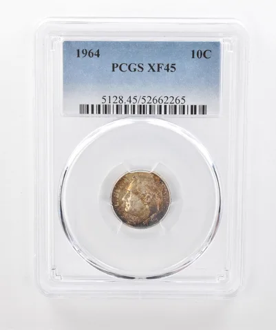 1964 Roosevelt Dime XF45 PCGS Beautiful Tone a1314
