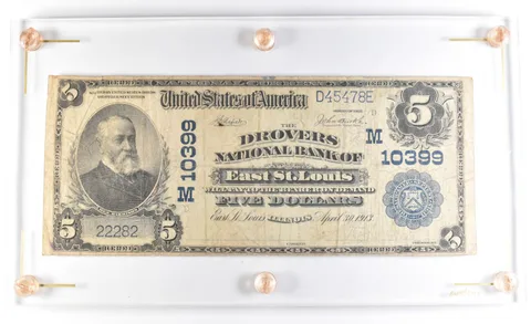 1901 $5 St Louis IL National Currency Drovers Nat'l Bank Large Note Fr#601 a4158