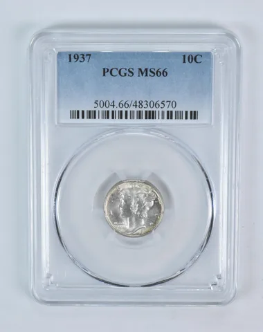 1937 Mercury Dime MS66 PCGS Blue Label