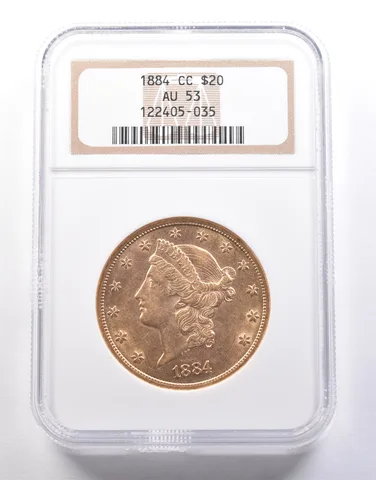 1884-CC $20 Liberty Head Gold Double Eagle AU53 NGC *7252
