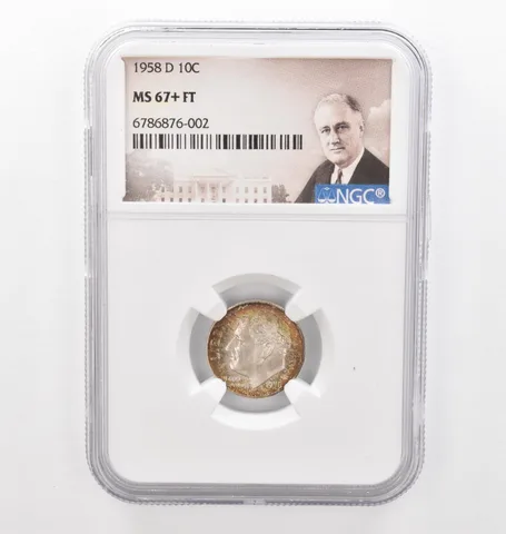 1958-D Roosevelt Dime MS67+ FT NGC Beautiful Tone *2189