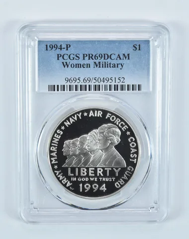 1994-P Women In Military Commemorative Dollar PR69 DCAM PCGS Blue Label