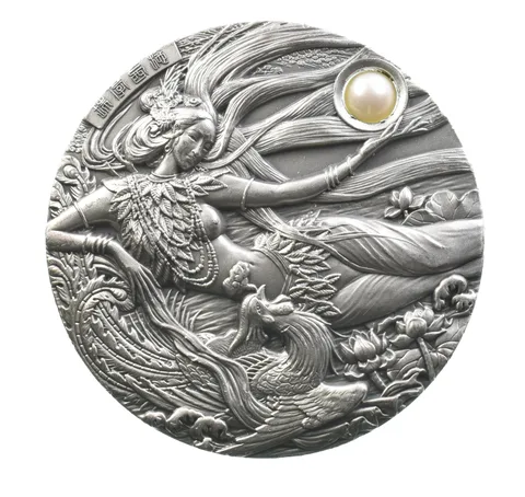 2011 China Silver Medal Xi Xi 440 Gram Pearl Panda Dragon *0446