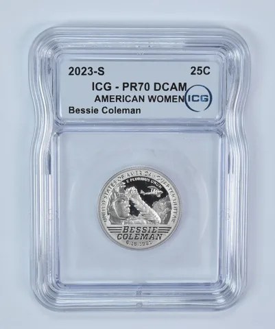 2023-S American Women Quarter Bessie Coleman PR70 DCAM ICG