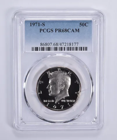 1971-S Kennedy Half Dollar PR68 CAM PCGS Blue Lbl