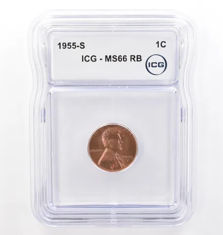 1955-S Lincoln Wheat Cent MS66 RB ICG Beautiful Tone *7720