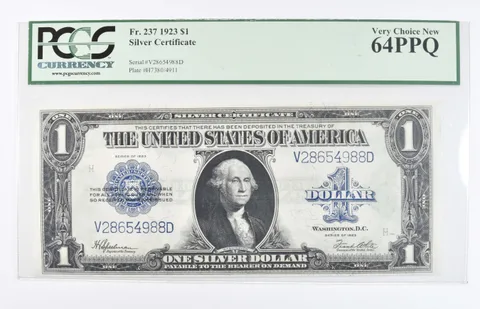 1923 $1 US Silver Certificate FR#237 Graded PCGS 64 PPQ Very Choice New *8079