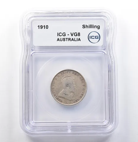 1910 Australia Shilling VG8 ICG *9944