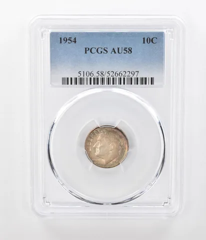 1954 Roosevelt DIme AU58 PCGS Beautiful Tone a1037