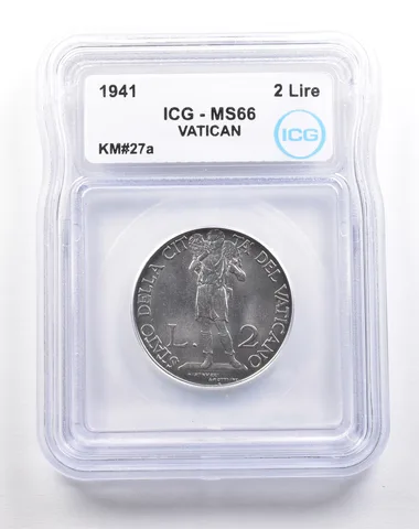 1941 Vatican 2 Lire KM#27a MS66 ICG *5483