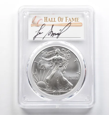 2020 American Silver Eagle Lee Smith FDOI MS70 PCGS *9412