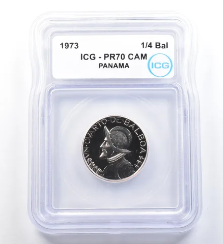 1973 Panama 1/4 Balboa PR70 CAM ICG a1126