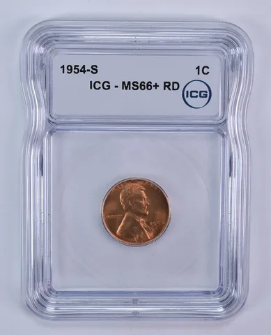 1954-S Lincoln Wheat Cent MS66+ RD ICG