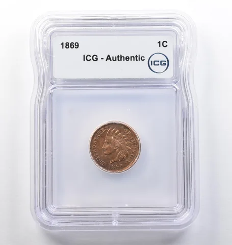 1869 Indian Head Cent Authentic ICG *0173