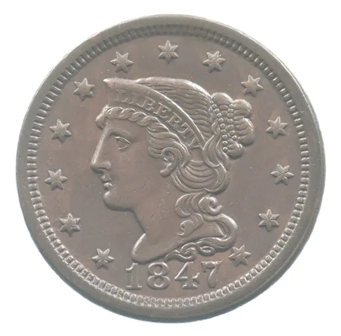 1847 Braided Hair Large Cent *9419