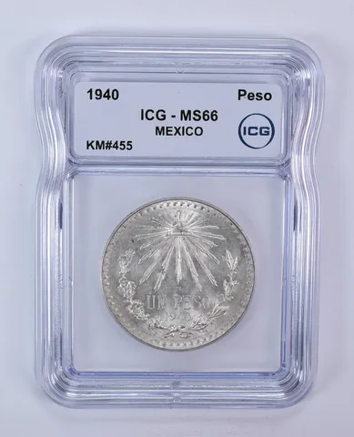1940 Mexico Peso KM#455 MS66 ICG
