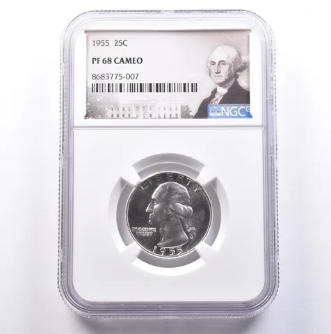 1955 Washington Quarter PF68 CAMEO NGC *9147