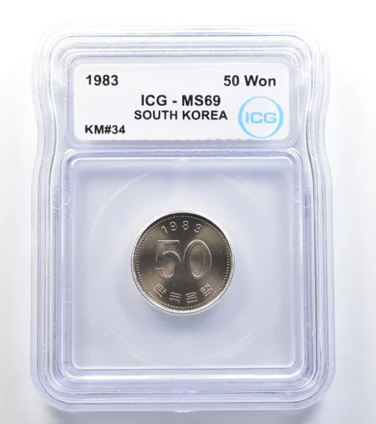 1983 South Korea 50 Won KM#34 MS69 ICG *8023