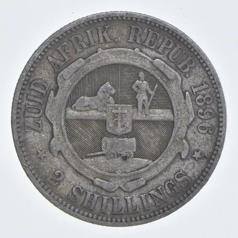 SILVER - WORLD Coin - 1896 South Africa 2 Shillings - World Silver Coin *822