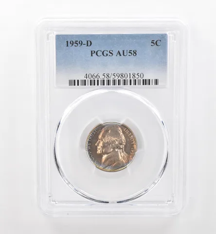 1959-D Jefferson Nickel AU58 PCGS Beautiful Tone *1808