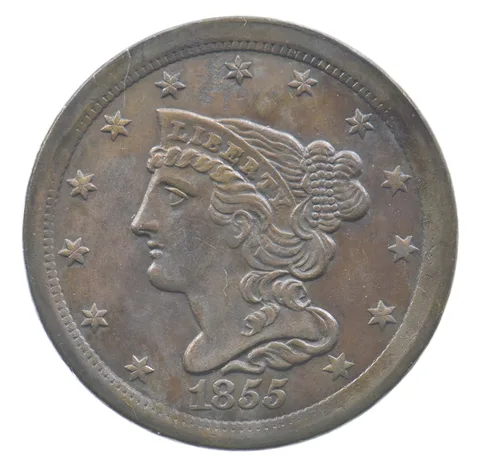 1855 Braided Hair Half Cent *9076