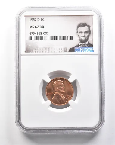 1957-D Lincoln Wheat Cent MS67 RD NGC *7502