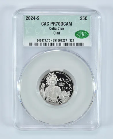 2024-S Washington Quarter Clad Celia Cruz PR70 DCAM CAC CACg