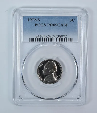 1972-S Jefferson Nickel PR69 CAM PCGS Blue Label