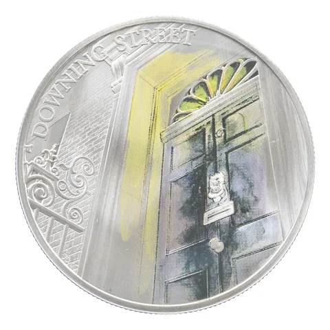2017 Great Britain 5 Pounds Silver Downing Street Colorized *4233