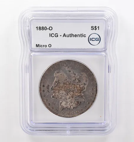1880-O Morgan Silver Dollar Micro O Authentic ICG Beautiful Tone *6179